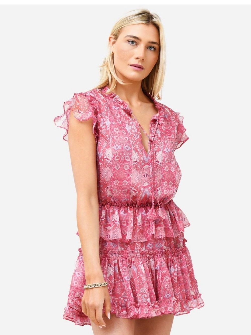 Misa Los Angeles Sz L Lilian Dress in Washed Rose Lilac